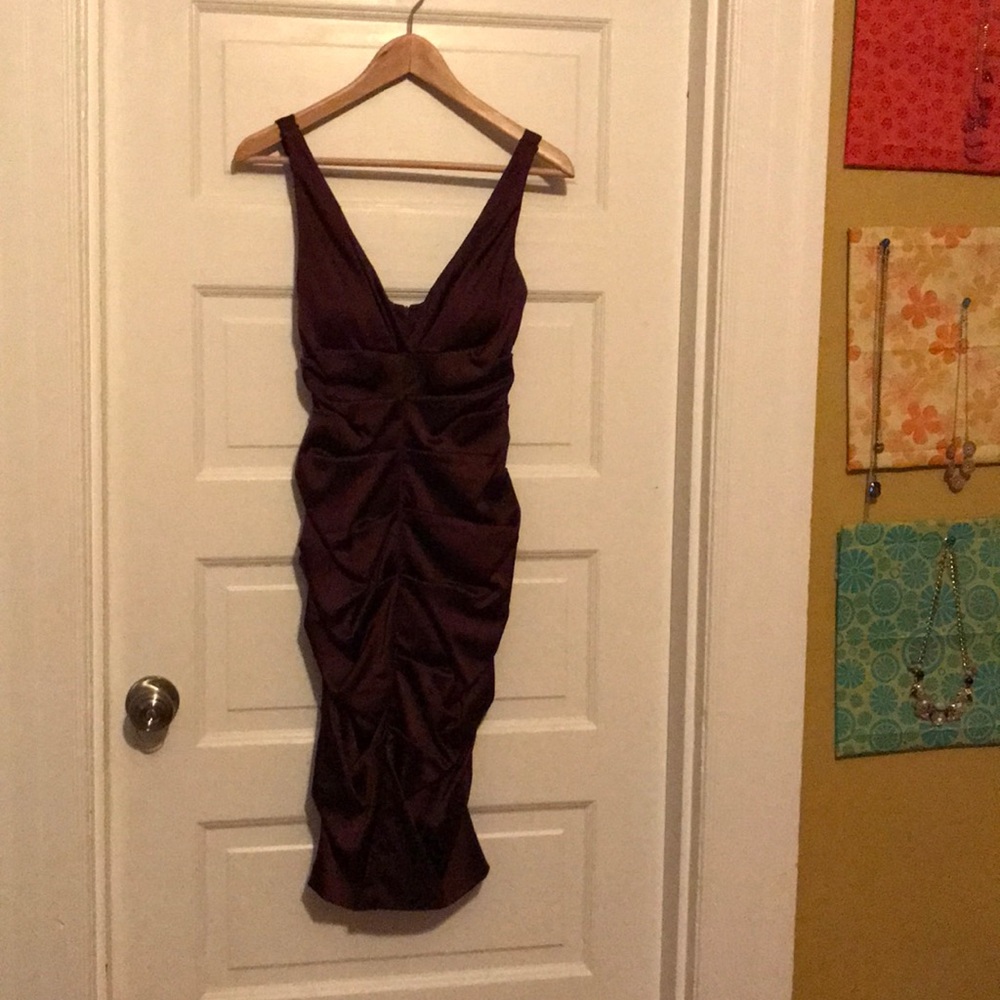 Xscape wine colored cocktail dress